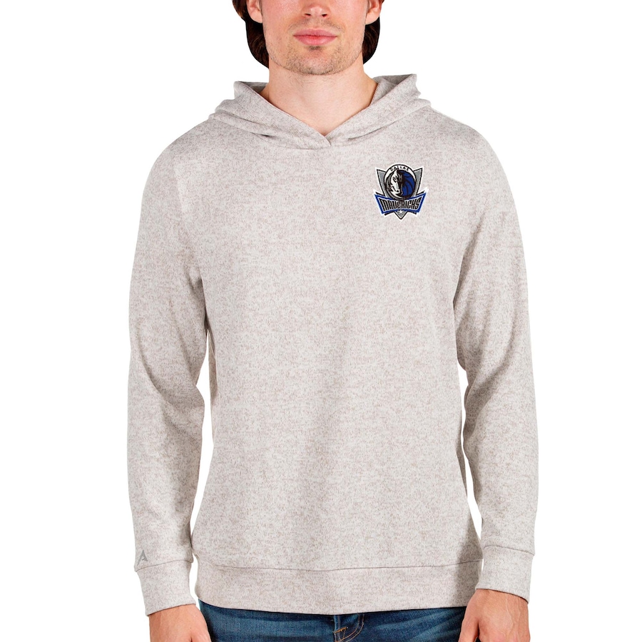 Men's Dallas Mavericks Antigua Oatmeal Absolute Pullover Hoodie Men's Dallas Mavericks Antigua Oatmeal Absolute Pullover Hoodie