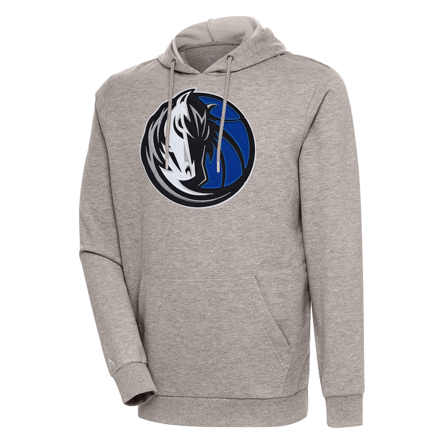Men's Dallas Mavericks Antigua Oatmeal Action Pullover Hoodie Men's Dallas Mavericks Antigua Oatmeal Action Pullover Hoodie