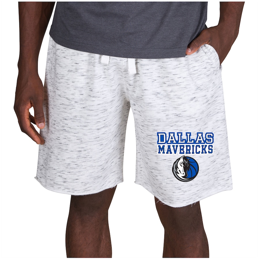 Men's Dallas Mavericks Concepts Sport White/Charcoal Alley Fleece Shorts