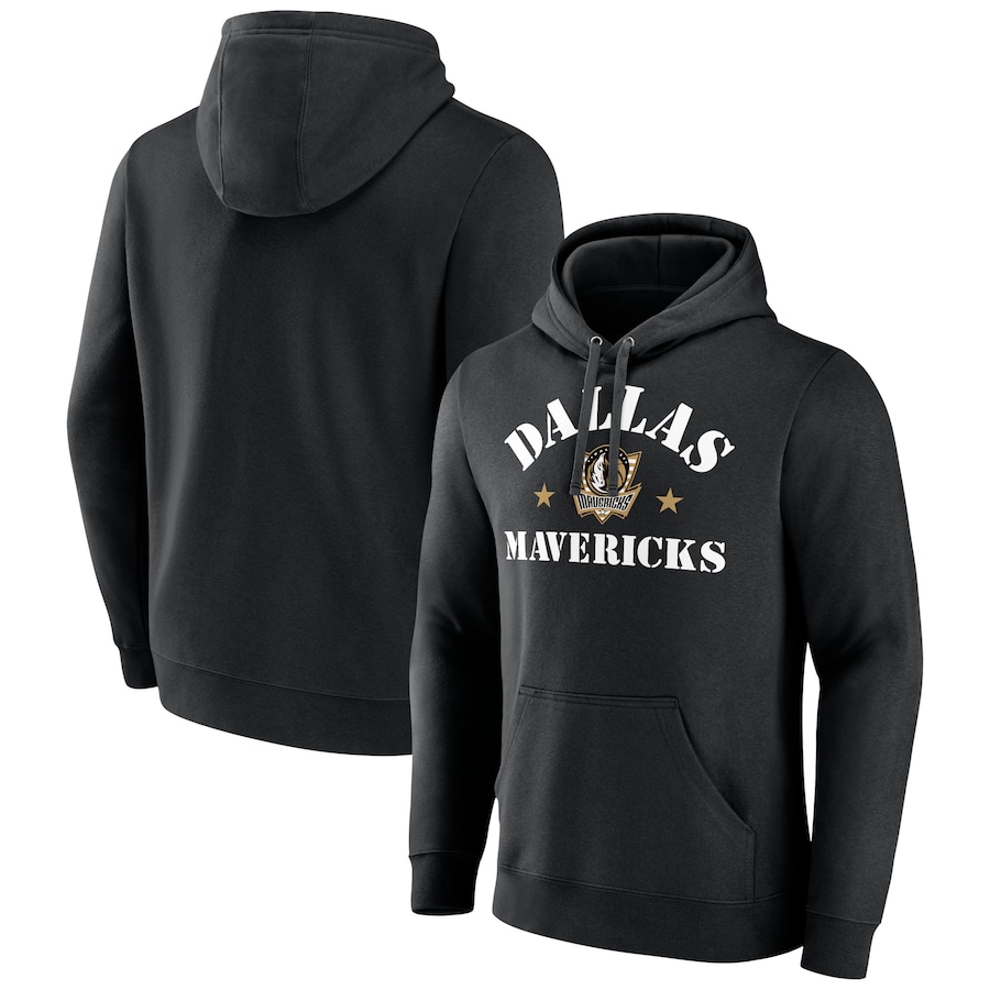 Men's Dallas Mavericks Black 2022 Hoops For Troops Training Pullover Hoodie