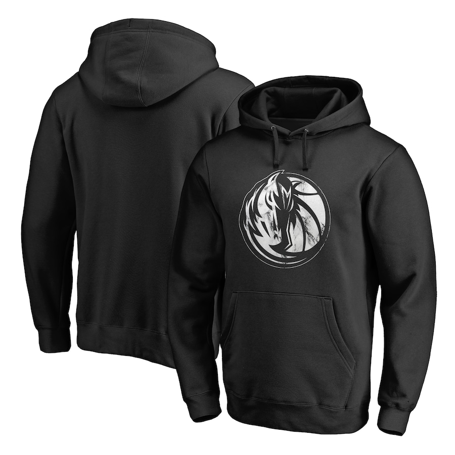 Men's Dallas Mavericks Black Marble Logo Pullover Hoodie