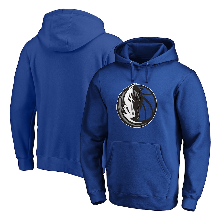 Men's Dallas Mavericks Blue Icon Primary Logo Fitted Pullover Hoodie