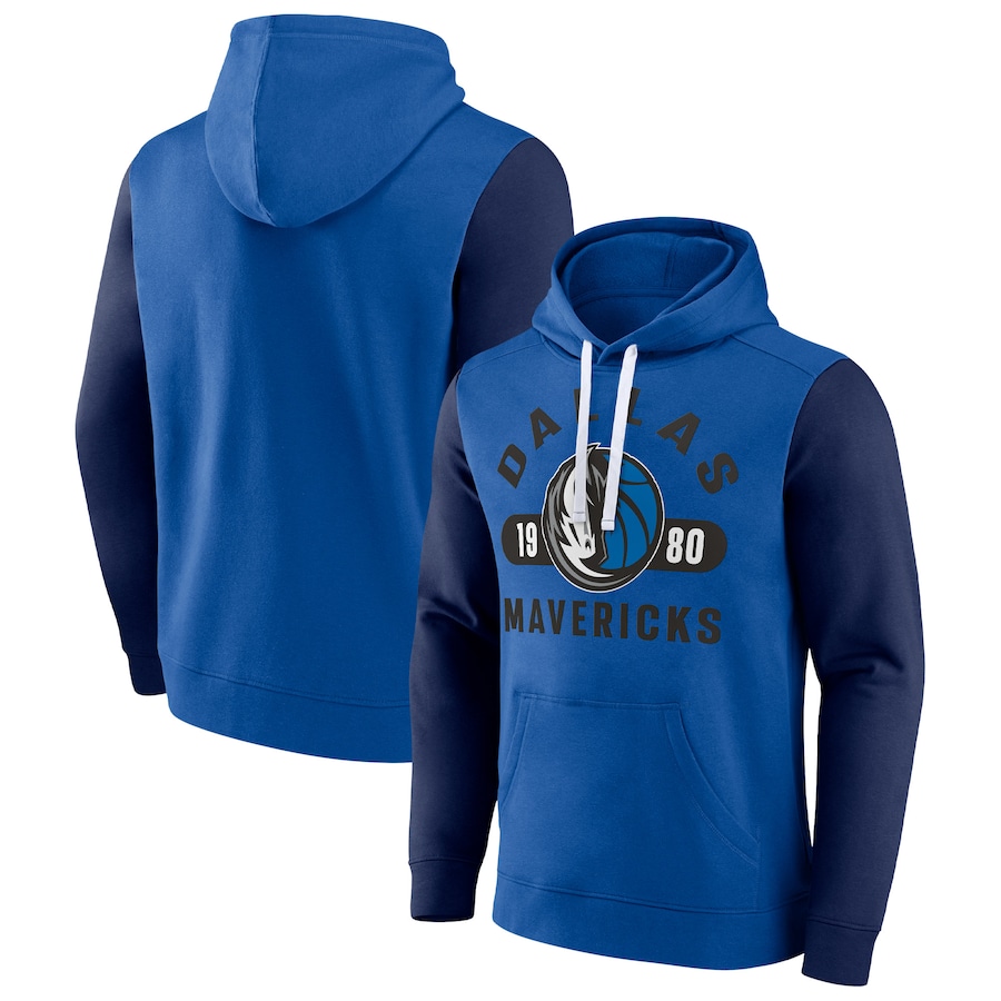 Men's Dallas Mavericks Blue/Navy Attack Colorblock Pullover Hoodie Men's Dallas Mavericks Blue/Navy Attack Colorblock Pullover Hoodie