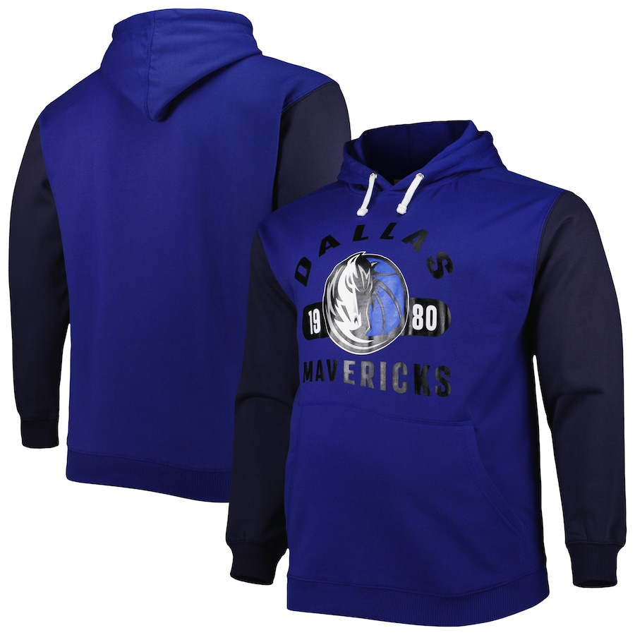 Men's Dallas Mavericks Blue/Navy Big & Tall Bold Attack Pullover Hoodie