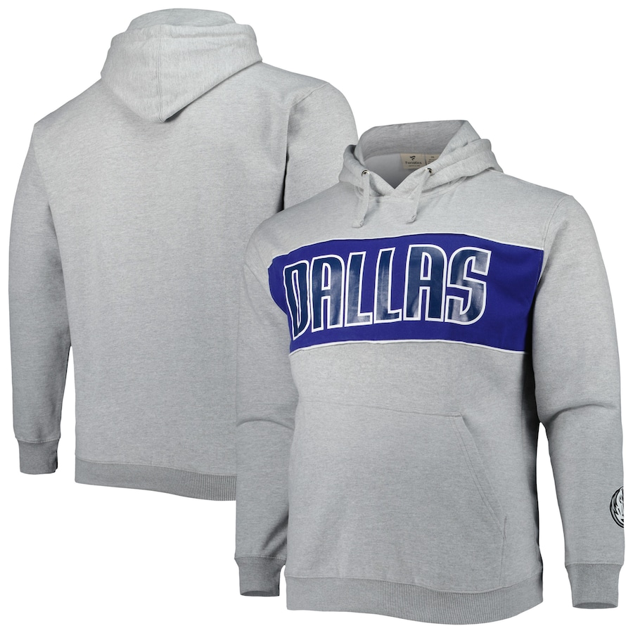 Men's Dallas Mavericks Heather Gray Big & Tall Wordmark Pullover Hoodie