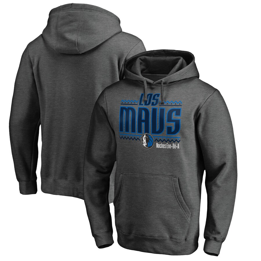 Men's Dallas Mavericks Heather Gray Noches Ene-Be-A Pullover Hoodie Men's Dallas Mavericks Heather Gray Noches Ene-Be-A Pullover Hoodie