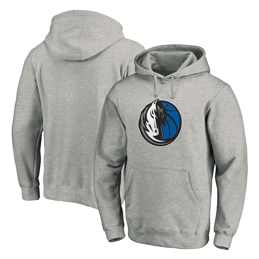 Men's Dallas Mavericks Heather Gray Team Primary Logo Fitted Pullover Hoodie Men's Dallas Mavericks Heather Gray Team Primary Logo Fitted Pullover Hoodie