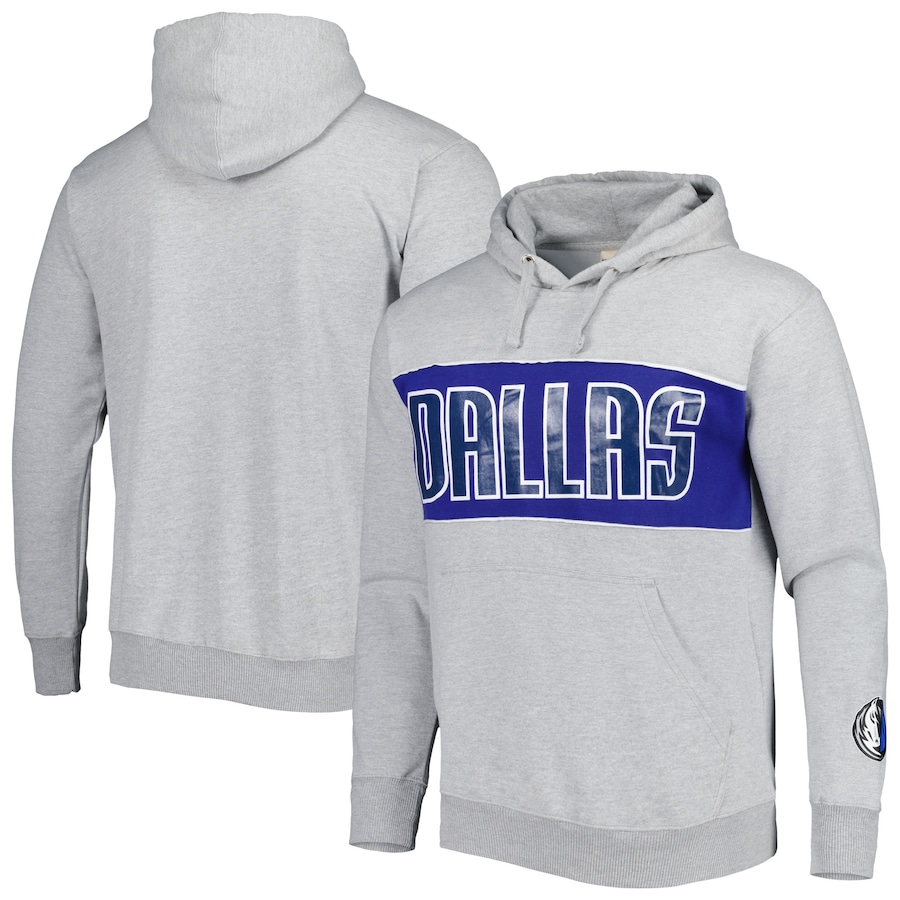 Men's Dallas Mavericks Heather Gray Wordmark French Terry Pullover Hoodie Men's Dallas Mavericks Heather Gray Wordmark French Terry Pullover Hoodie