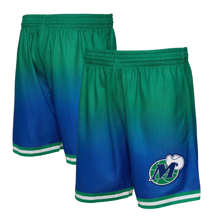 Men's Dallas Mavericks Mitchell & Ness Green/Navy 1998/99 Hardwood Classics Fadeaway Reload 3.0 Swingman Shorts Men's Dallas Mavericks Mitchell & Ness Green/Navy 1998/99 Hardwood Classics Fadeaway Reload 3.0 Swingman Shorts