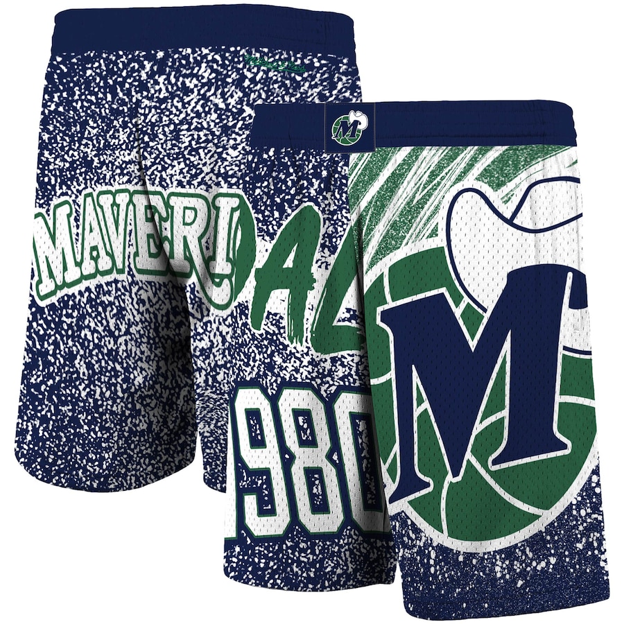 Men's Dallas Mavericks Mitchell & Ness Navy Hardwood Classics Jumbotron Sublimated Shorts Men's Dallas Mavericks Mitchell & Ness Navy Hardwood Classics Jumbotron Sublimated Shorts
