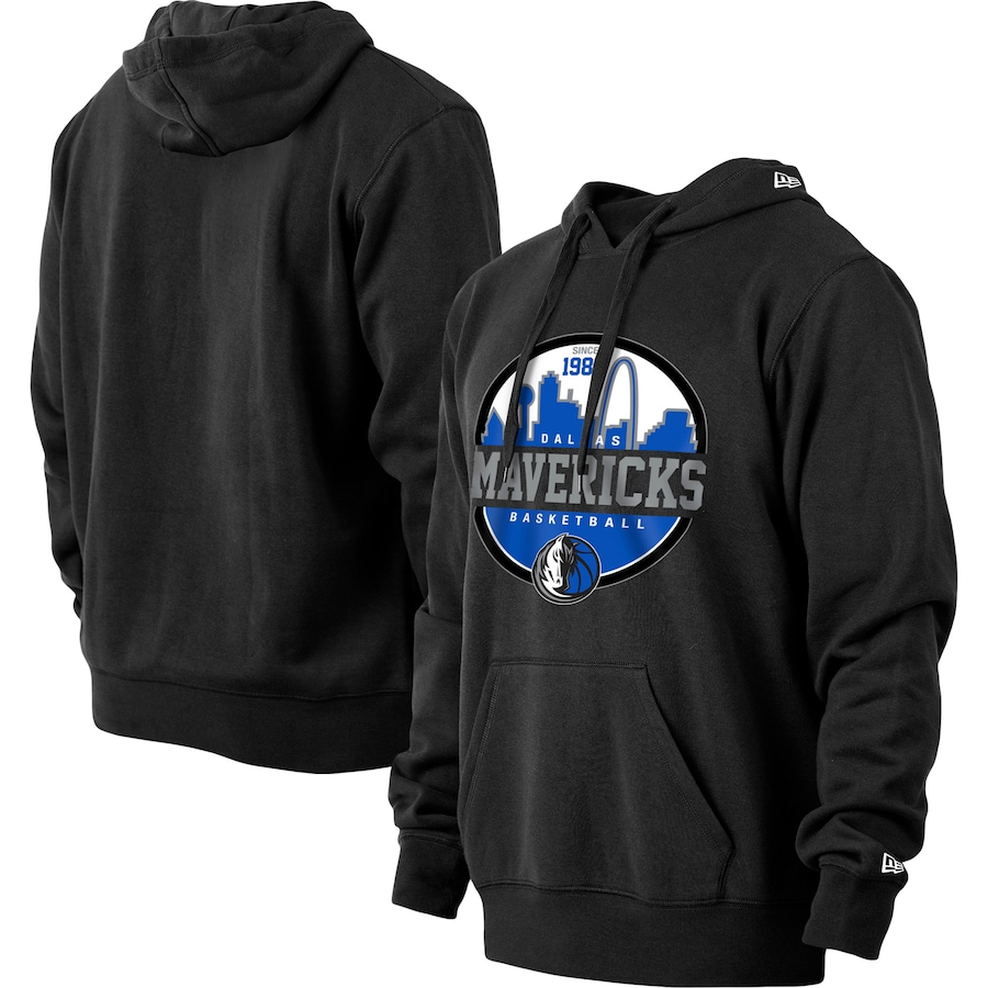 Men's Dallas Mavericks New Era Black Localized Pullover Hoodie Men's Dallas Mavericks New Era Black Localized Pullover Hoodie
