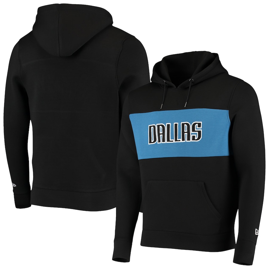 Men's Dallas Mavericks New Era Black Neoprene Colorbock Pullover Hoodie
