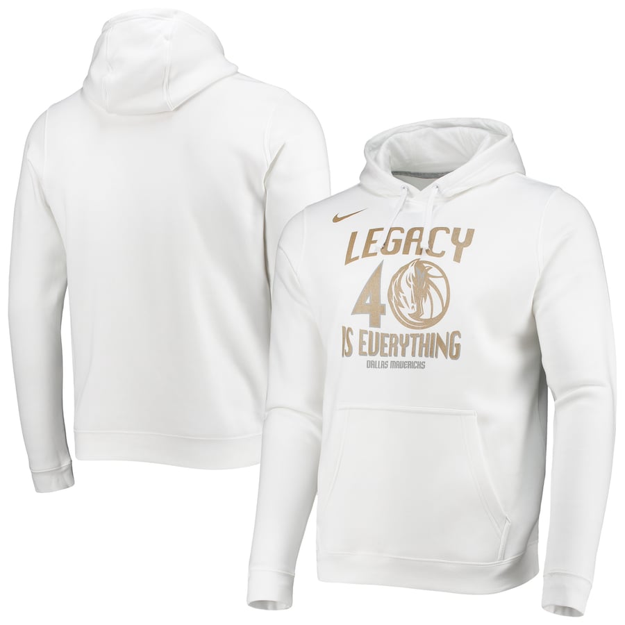 Men's Dallas Mavericks NBA White 2020/21 City Edition Story Club Pullover Hoodie