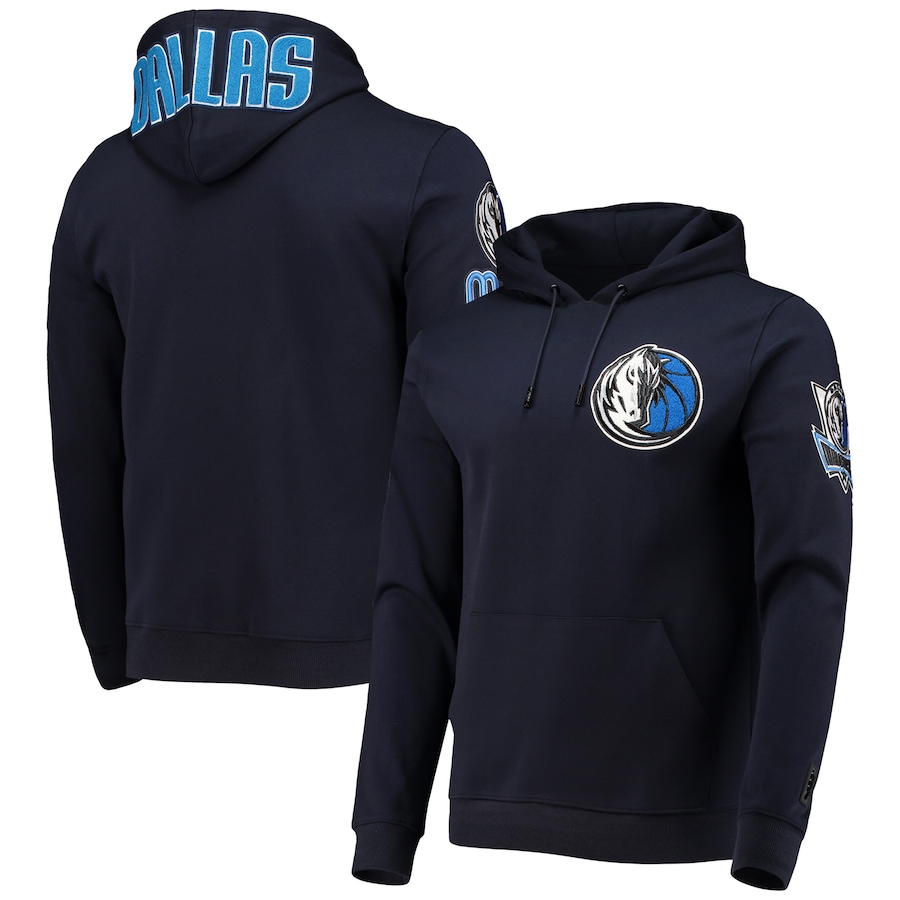 Men's Dallas Mavericks Pro Standard Navy Chenille Team Pullover Hoodie Men's Dallas Mavericks Pro Standard Navy Chenille Team Pullover Hoodie