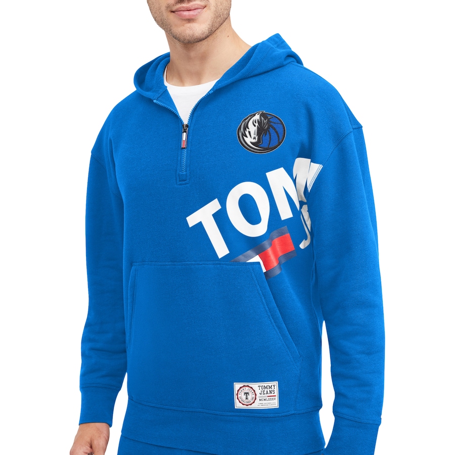 Men's Dallas Mavericks Tommy Jeans Blue Bernard Half-Zip Hoodie Men's Dallas Mavericks Tommy Jeans Blue Bernard Half-Zip Hoodie
