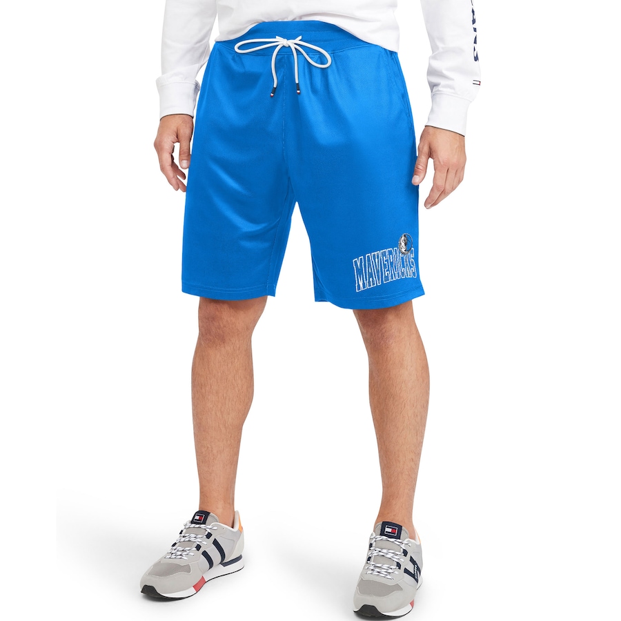 Men's Dallas Mavericks Tommy Jeans Blue Mike Mesh Basketball Shorts Men's Dallas Mavericks Tommy Jeans Blue Mike Mesh Basketball Shorts