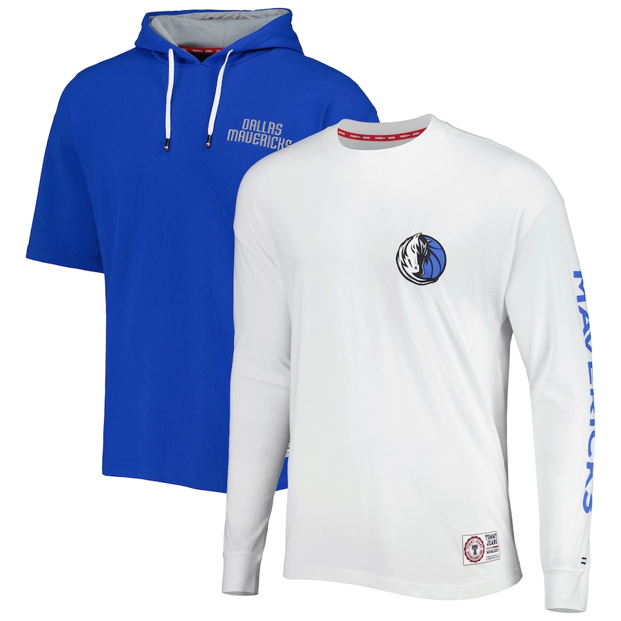Men's Dallas Mavericks Tommy Jeans Blue/White Matthew 2-In-1 T-Shirt & Hoodie Combo Set Men's Dallas Mavericks Tommy Jeans Blue/White Matthew 2-In-1 T-Shirt & Hoodie Combo Set