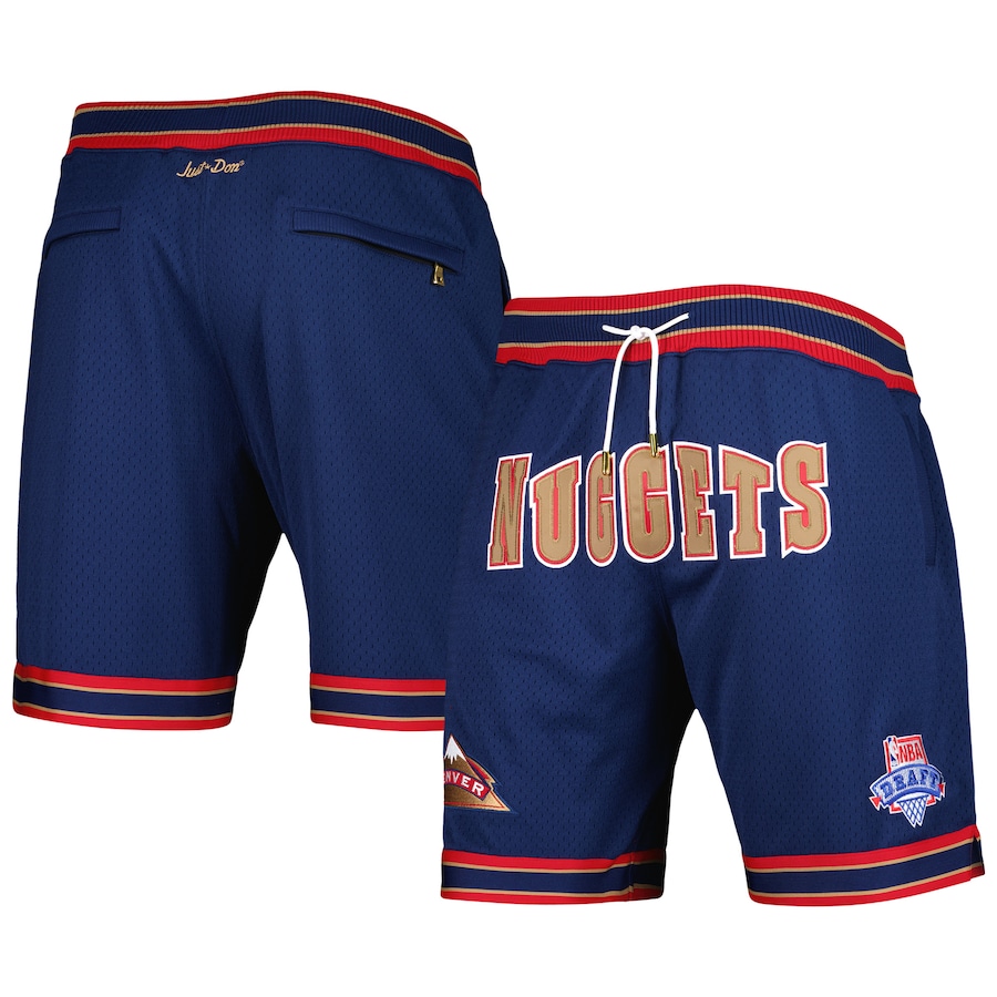 Men's Denver Nuggets Mitchell & Ness x Just Don Navy/Wine 1993 NBA Draft Hardwood Classics Authentic Shorts Men's Denver Nuggets Mitchell & Ness x Just Don Navy/Wine 1993 NBA Draft Hardwood Classics Authentic Shorts