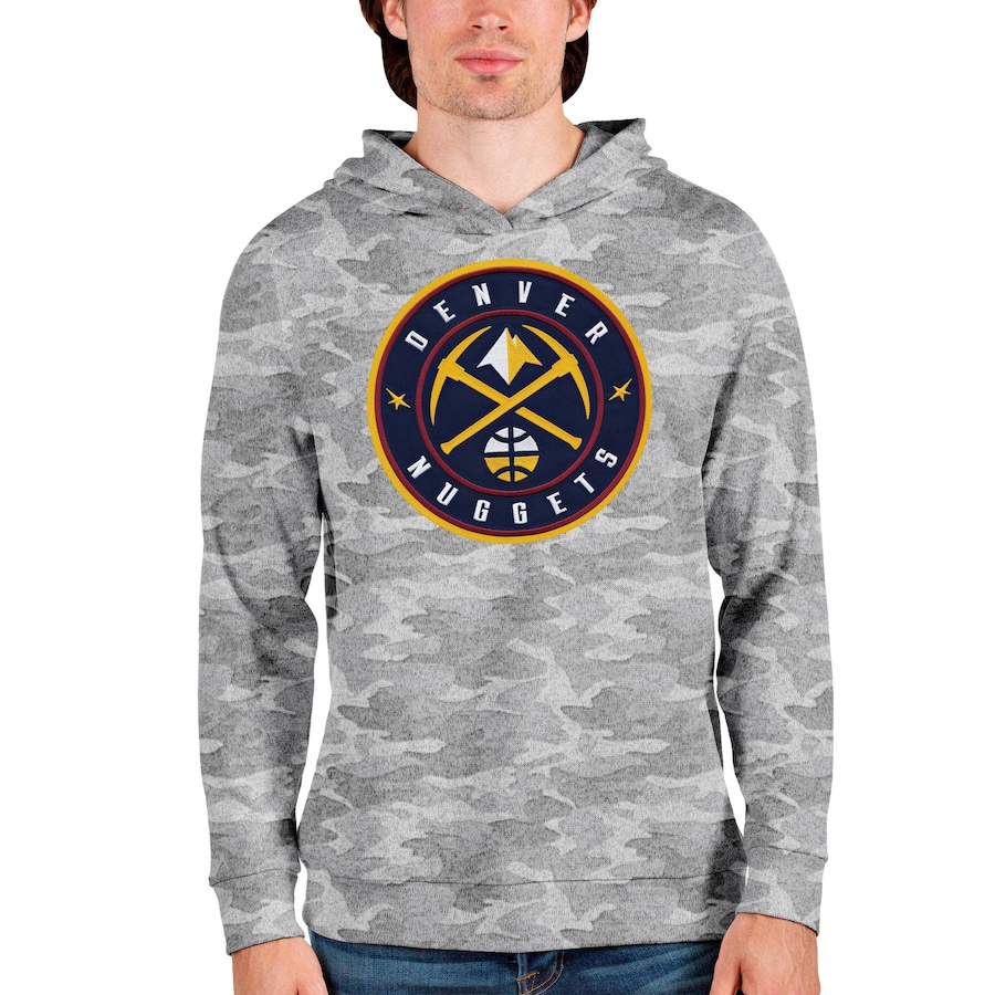 Men's Denver Nuggets Antigua Camo Logo Absolute Pullover Hoodie Men's Denver Nuggets Antigua Camo Logo Absolute Pullover Hoodie