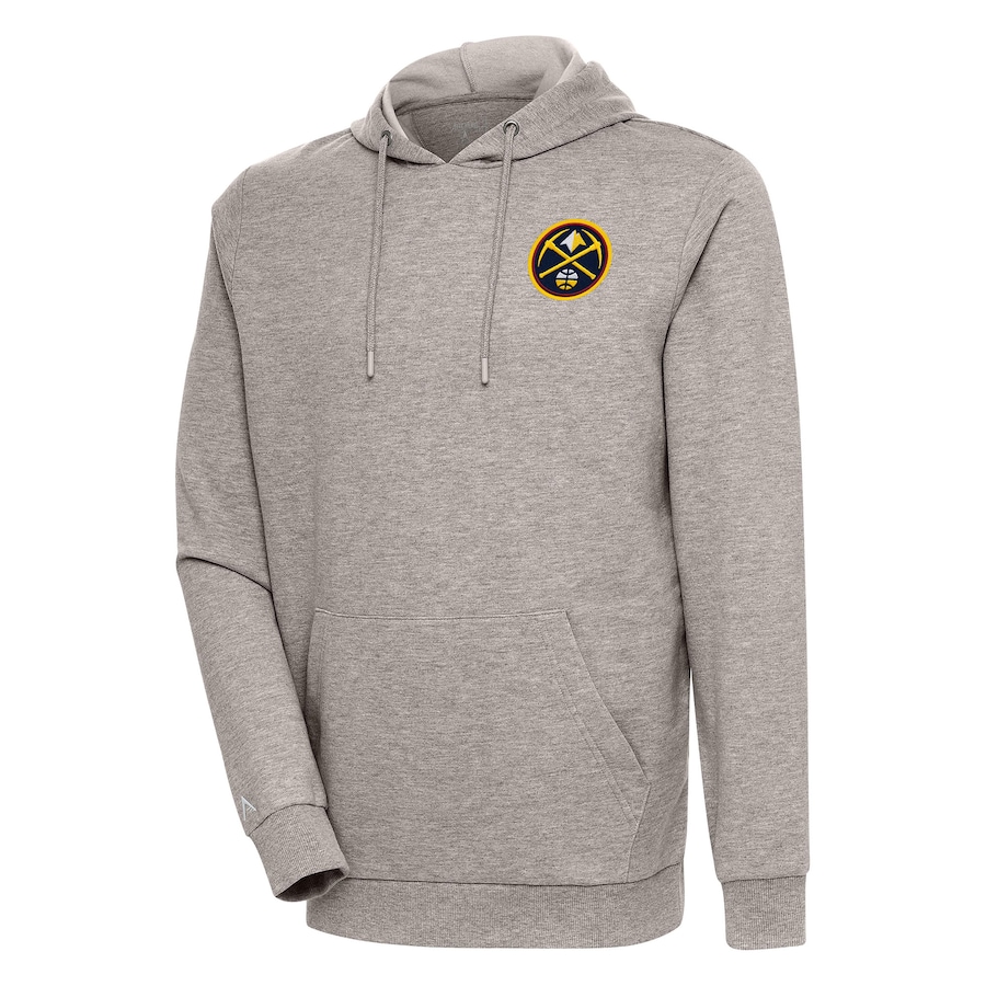 Men's Denver Nuggets Antigua Oatmeal Action Pullover Hoodie Men's Denver Nuggets Antigua Oatmeal Action Pullover Hoodie