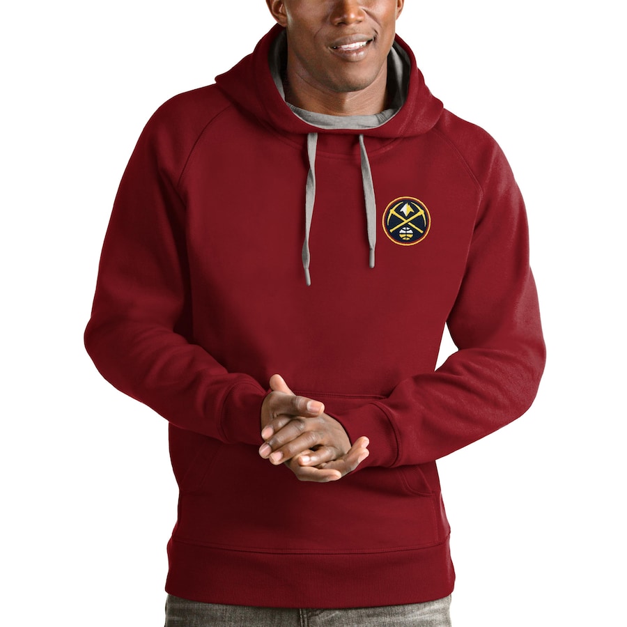 Men's Denver Nuggets Antigua Red Victory Pullover Hoodie Men's Denver Nuggets Antigua Red Victory Pullover Hoodie