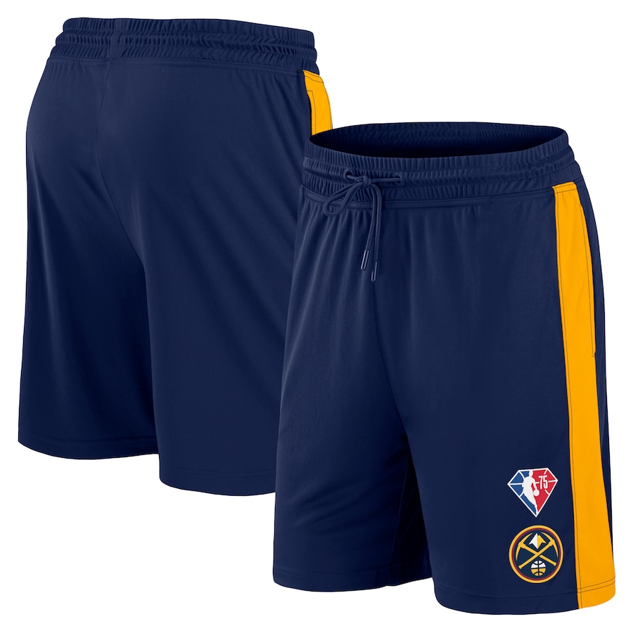 Men's Denver Nuggets Navy 75th Anniversary Downtown Performance Practice Shorts Men's Denver Nuggets Navy 75th Anniversary Downtown Performance Practice Shorts