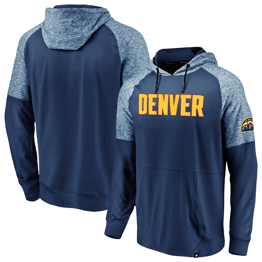 Men's Denver Nuggets Navy Made To Move Space Dye Raglan Pullover Hoodie Men's Denver Nuggets Navy Made To Move Space Dye Raglan Pullover Hoodie