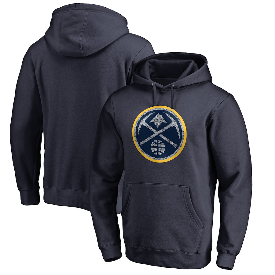 Men's Denver Nuggets Navy Static Logo Pullover Hoodie Men's Denver Nuggets Navy Static Logo Pullover Hoodie