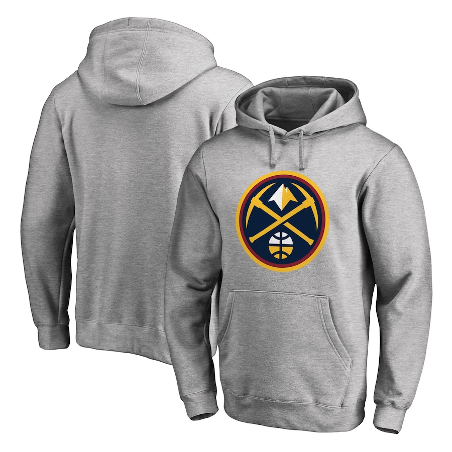 Men's Denver Nuggets Heather Gray Primary Logo Pullover Hoodie Men's Denver Nuggets Heather Gray Primary Logo Pullover Hoodie