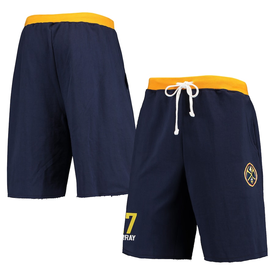 Men's Denver Nuggets Jamal Murray Navy Name & Number French Terry Shorts