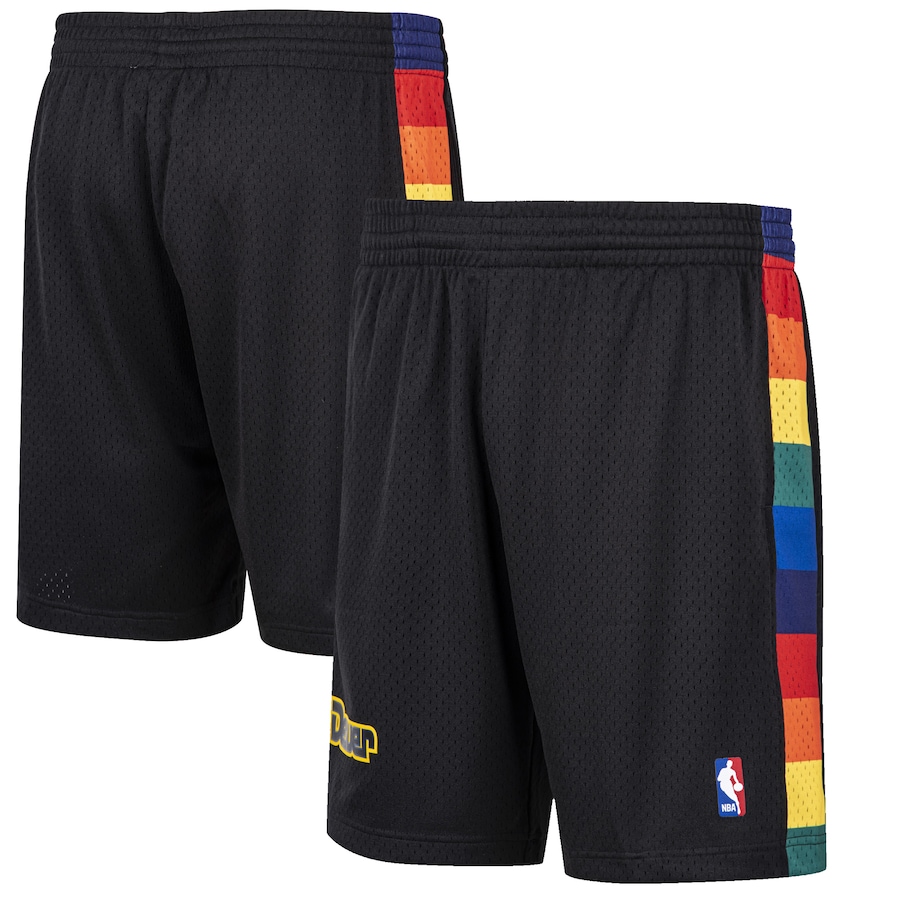 Men's Denver Nuggets Mitchell & Ness Black Hardwood Classic Reload Swingman Shorts Men's Denver Nuggets Mitchell & Ness Black Hardwood Classic Reload Swingman Shorts