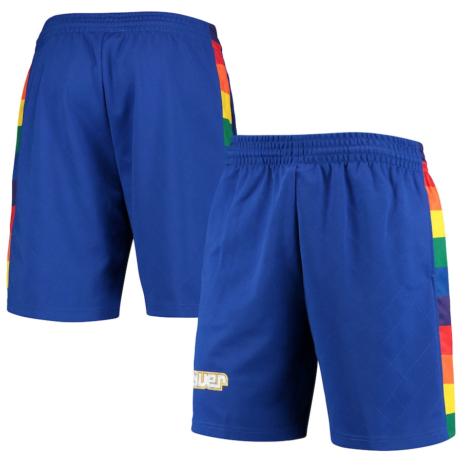 Men's Denver Nuggets Mitchell & Ness Blue 1991 Hardwood Classics 75th Anniversary Swingman Shorts Men's Denver Nuggets Mitchell & Ness Blue 1991 Hardwood Classics 75th Anniversary Swingman Shorts