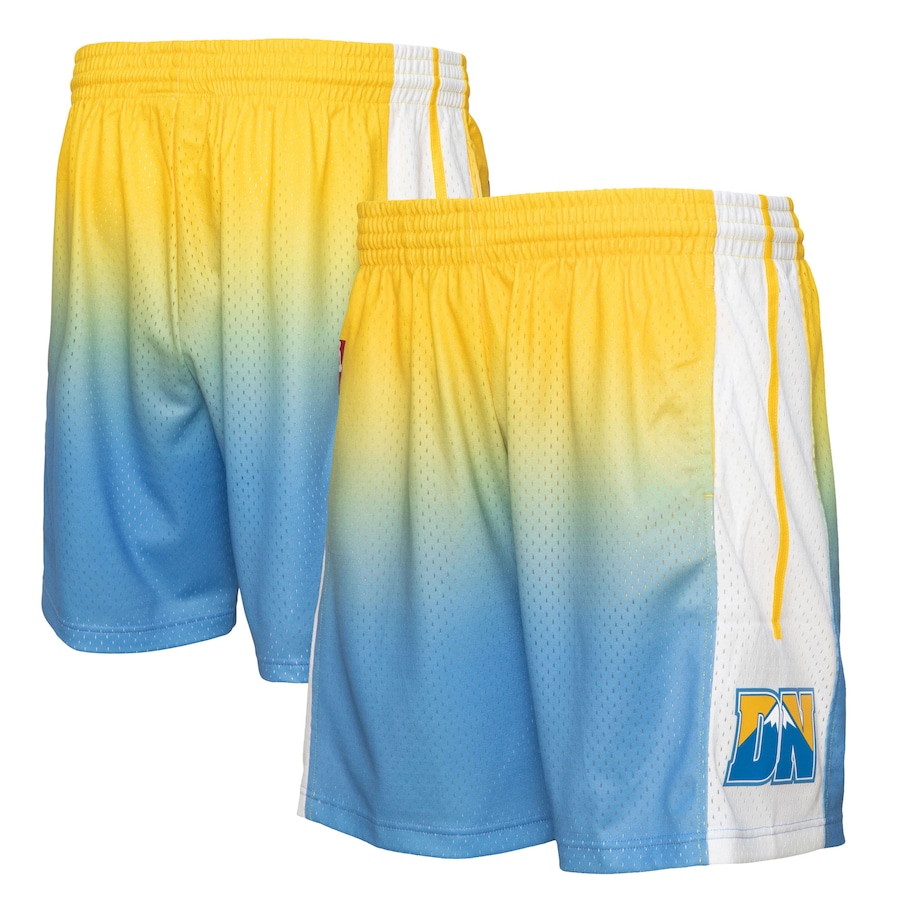 Men's Denver Nuggets Mitchell & Ness Yellow/Blue 2006/07 Hardwood Classics Fadeaway Reload 3.0 Swingman Shorts Men's Denver Nuggets Mitchell & Ness Yellow/Blue 2006/07 Hardwood Classics Fadeaway Reload 3.0 Swingman Shorts