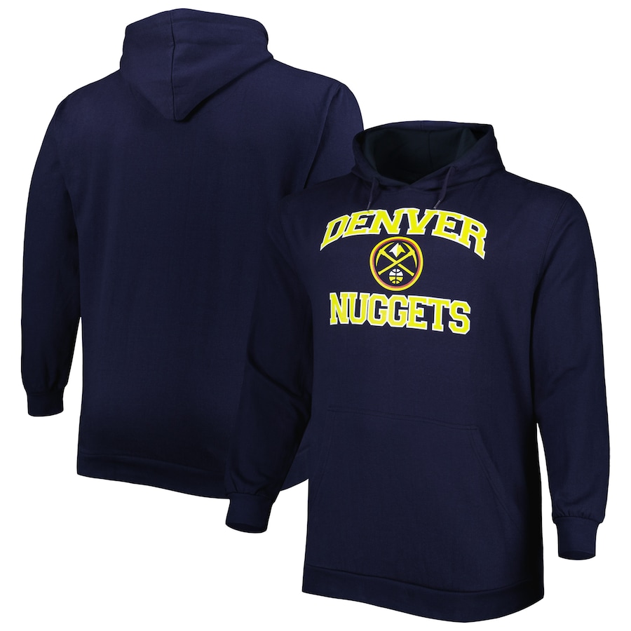 Men's Denver Nuggets Navy Big & Tall Heart & Soul Pullover Hoodie Men's Denver Nuggets Navy Big & Tall Heart & Soul Pullover Hoodie