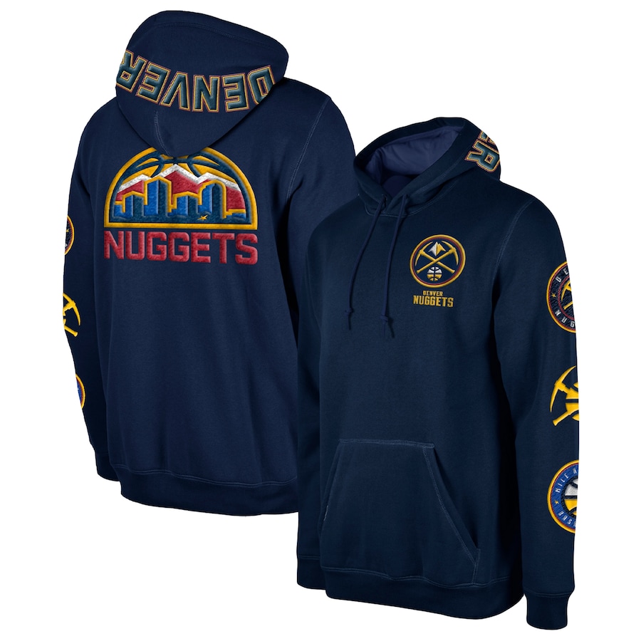 Men's Denver Nuggets New Era Navy 2022/23 City Edition Elite Pack Pullover Hoodie Men's Denver Nuggets New Era Navy 2022/23 City Edition Elite Pack Pullover Hoodie