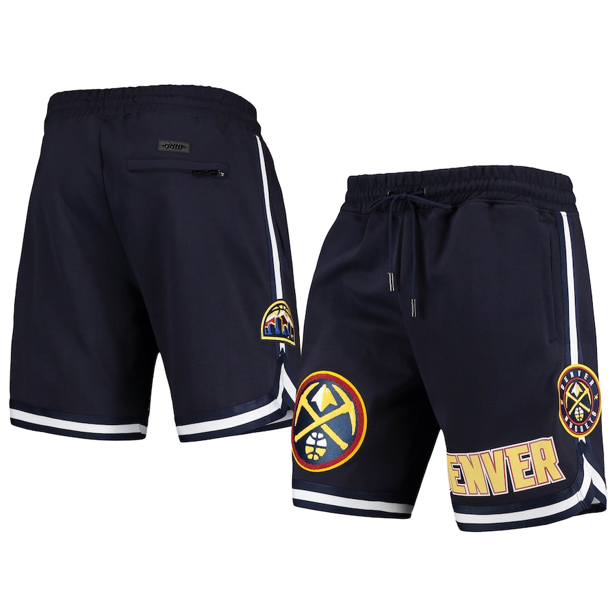 Men's Denver Nuggets Pro Standard Navy Chenille Shorts Men's Denver Nuggets Pro Standard Navy Chenille Shorts