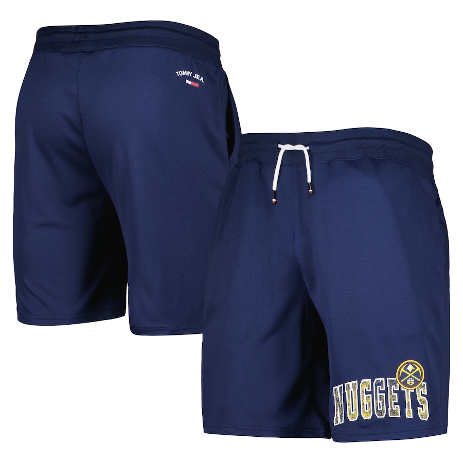 Men's Denver Nuggets Tommy Jeans Navy Mike Mesh Basketball Shorts Men's Denver Nuggets Tommy Jeans Navy Mike Mesh Basketball Shorts