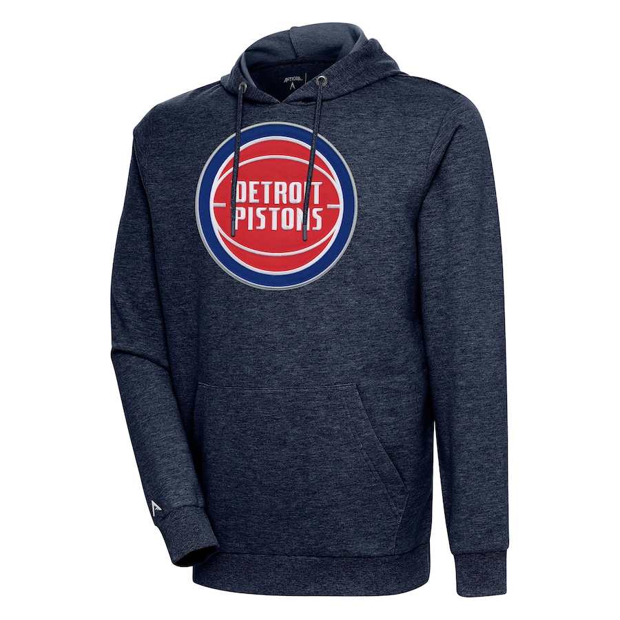 Men's Detroit Pistons Antigua Heather Navy Action Pullover Hoodie Men's Detroit Pistons Antigua Heather Navy Action Pullover Hoodie