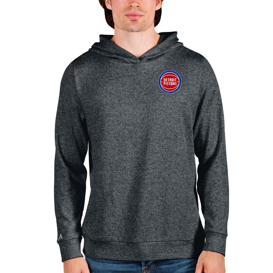 Men's Detroit Pistons Antigua Heathered Charcoal Absolute Pullover Hoodie Men's Detroit Pistons Antigua Heathered Charcoal Absolute Pullover Hoodie