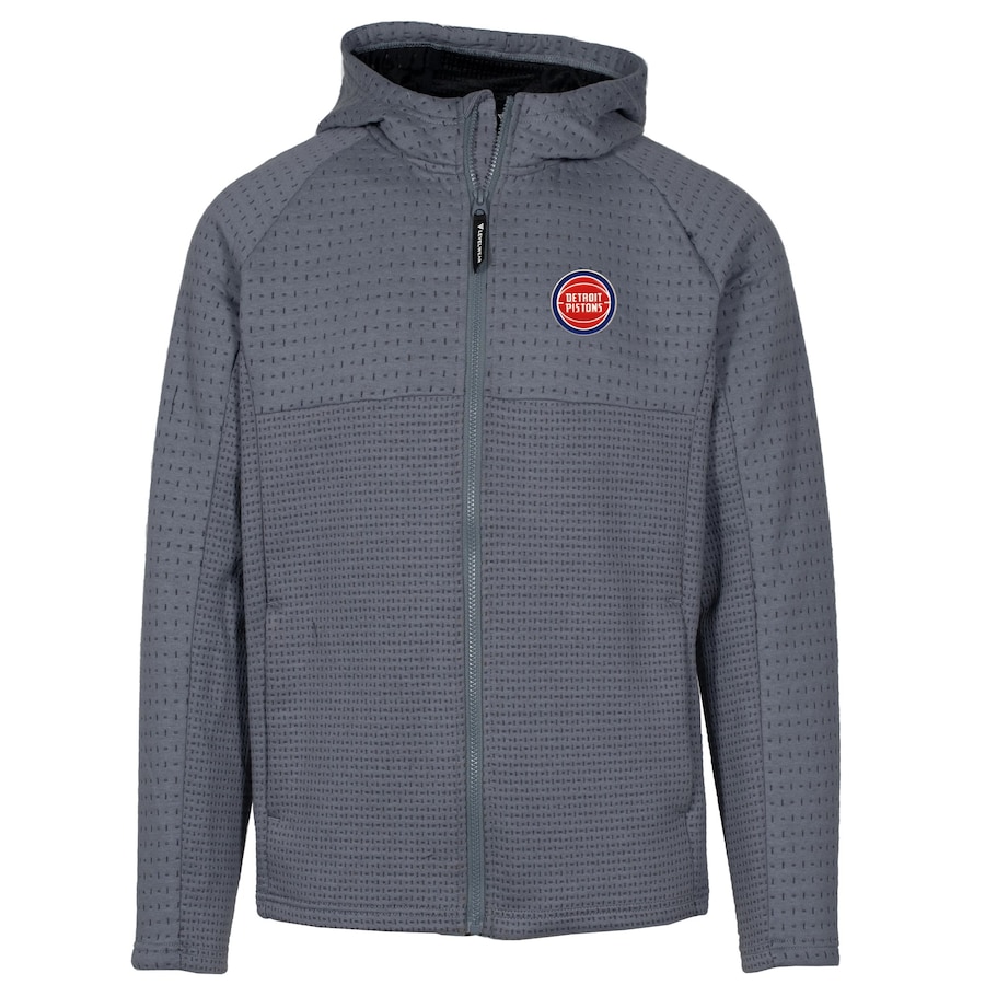 Men's Detroit Pistons Levelwear Gray Durham Insignia Full-Zip Hoodie Men's Detroit Pistons Levelwear Gray Durham Insignia Full-Zip Hoodie