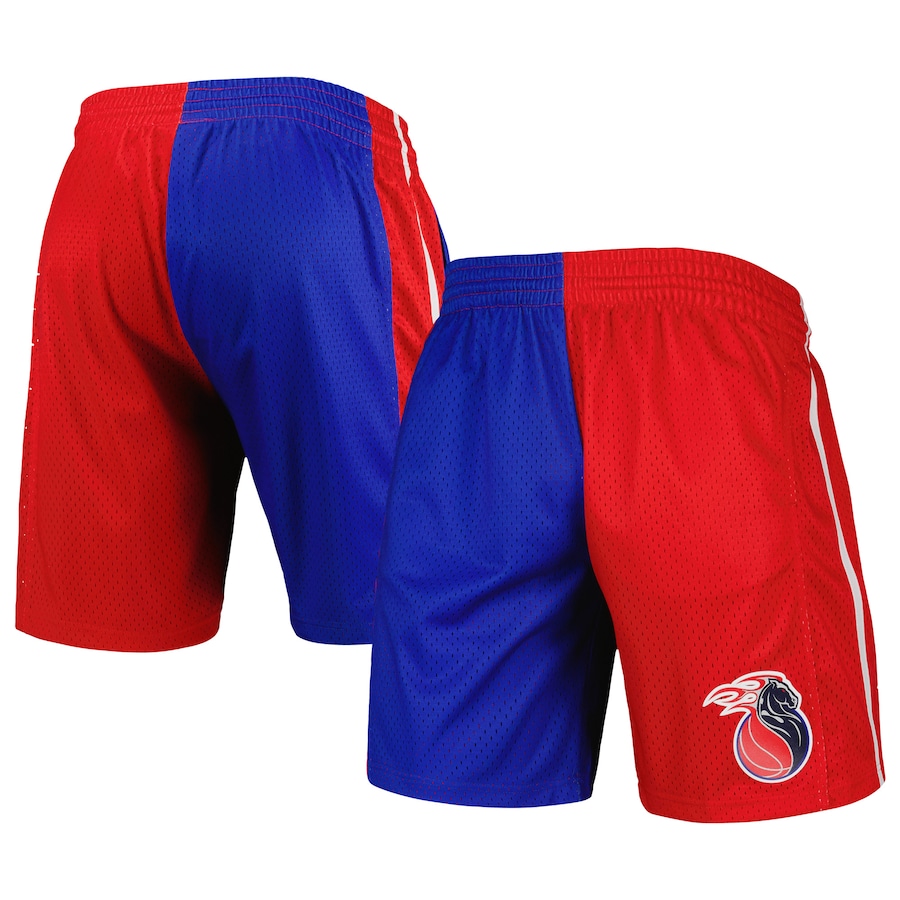 Men's Detroit Pistons Mitchell & Ness Blue/Red Hardwood Classics 2003 Split Swingman Shorts Men's Detroit Pistons Mitchell & Ness Blue/Red Hardwood Classics 2003 Split Swingman Shorts
