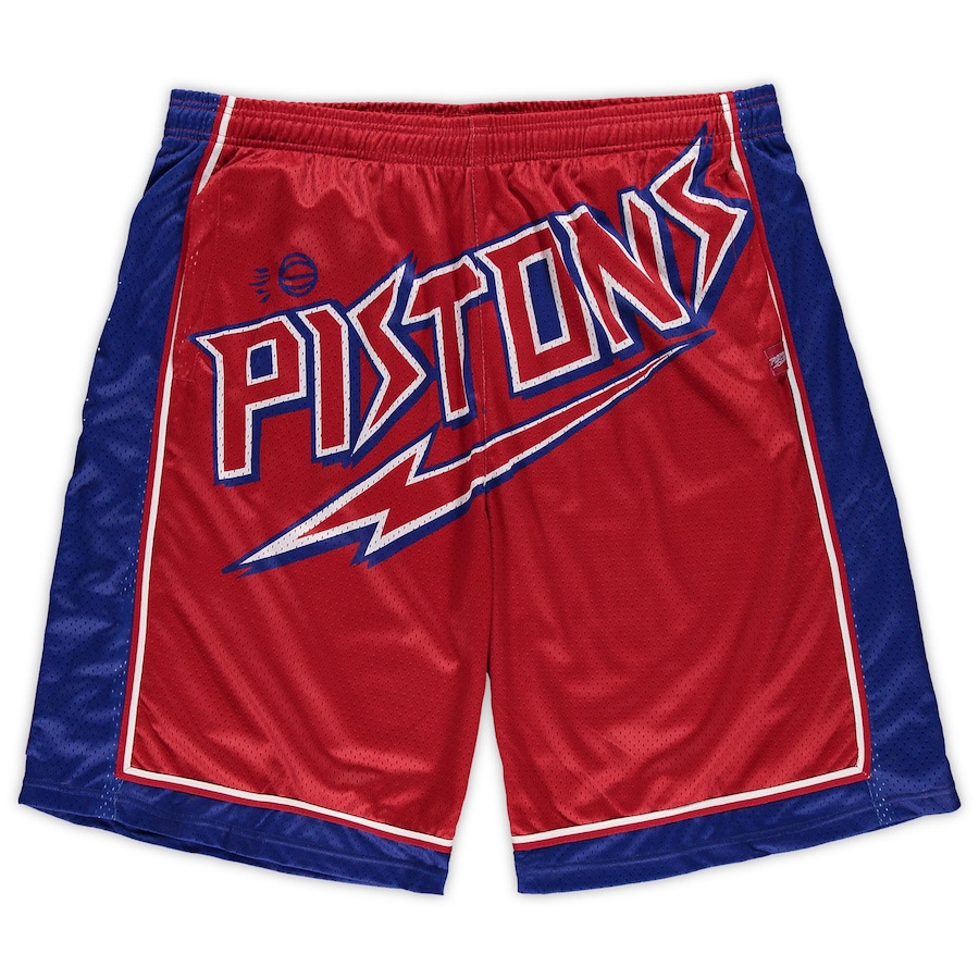 Men's Detroit Pistons Mitchell & Ness Red Big & Tall Hardwood Classics Big Face 2.0 Shorts Men's Detroit Pistons Mitchell & Ness Red Big & Tall Hardwood Classics Big Face 2.0 Shorts