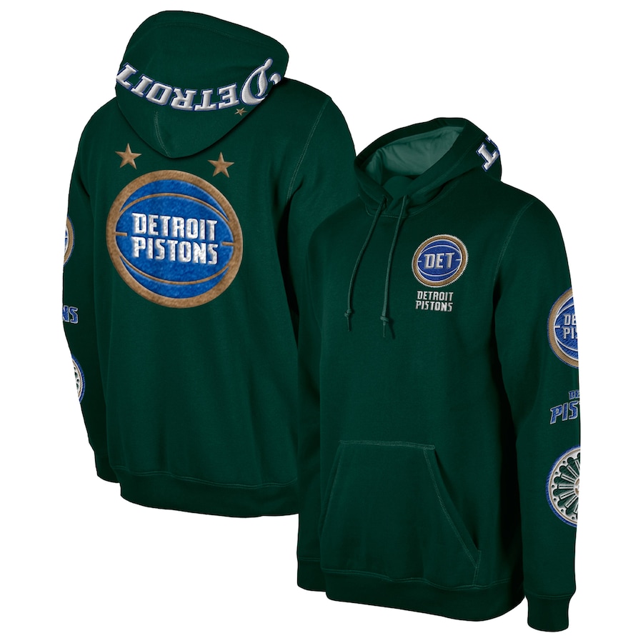 Men's Detroit Pistons New Era Green 2022/23 City Edition Elite Pack Pullover Hoodie Men's Detroit Pistons New Era Green 2022/23 City Edition Elite Pack Pullover Hoodie