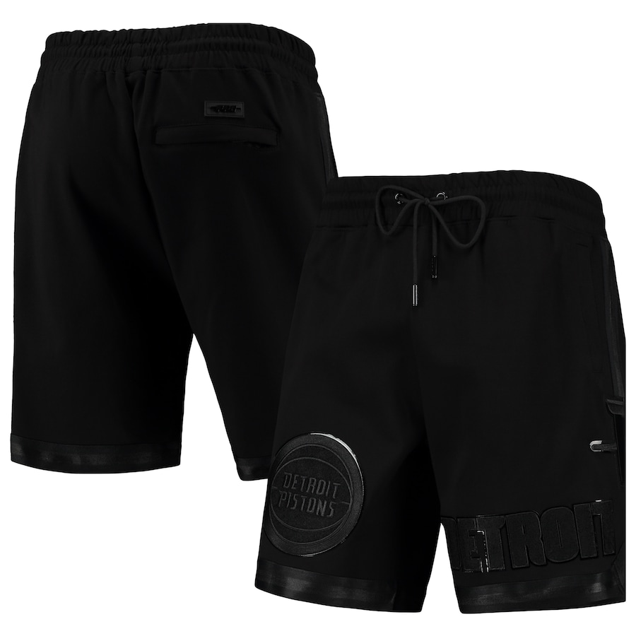 Men's Detroit Pistons Pro Standard Triple Black Gloss Shorts Men's Detroit Pistons Pro Standard Triple Black Gloss Shorts