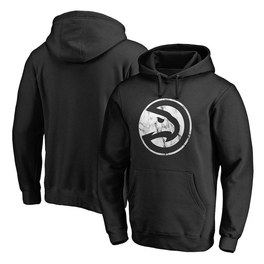 Men's Black Atlanta Hawks Marble Logo Pullover Hoodie Men's Black Atlanta Hawks Marble Logo Pullover Hoodie