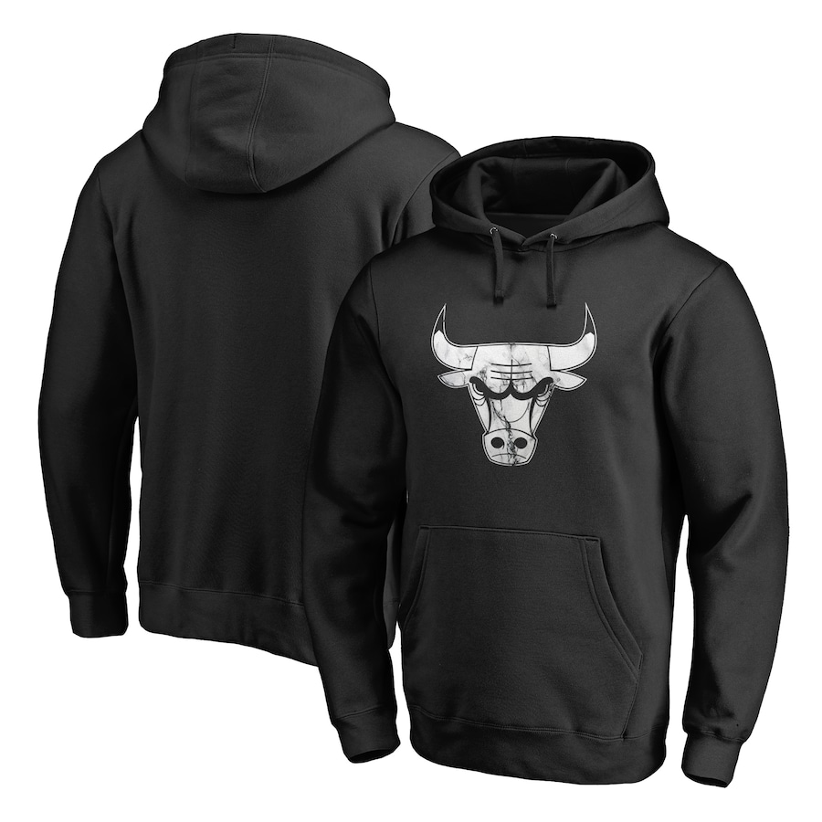 Men's Black Chicago Bulls Marble Logo Pullover Hoodie Men's Black Chicago Bulls Marble Logo Pullover Hoodie