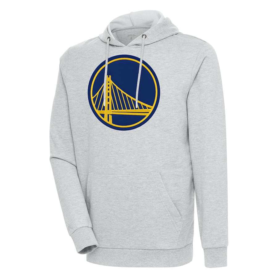 Men's Golden State Warriors Antigua Heather Gray Action Pullover Hoodie