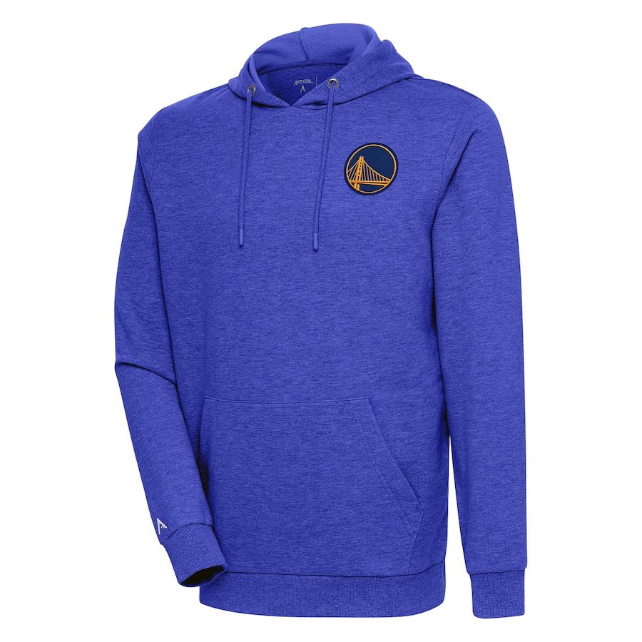 Men's Golden State Warriors Antigua Heather Royal Action Pullover Hoodie