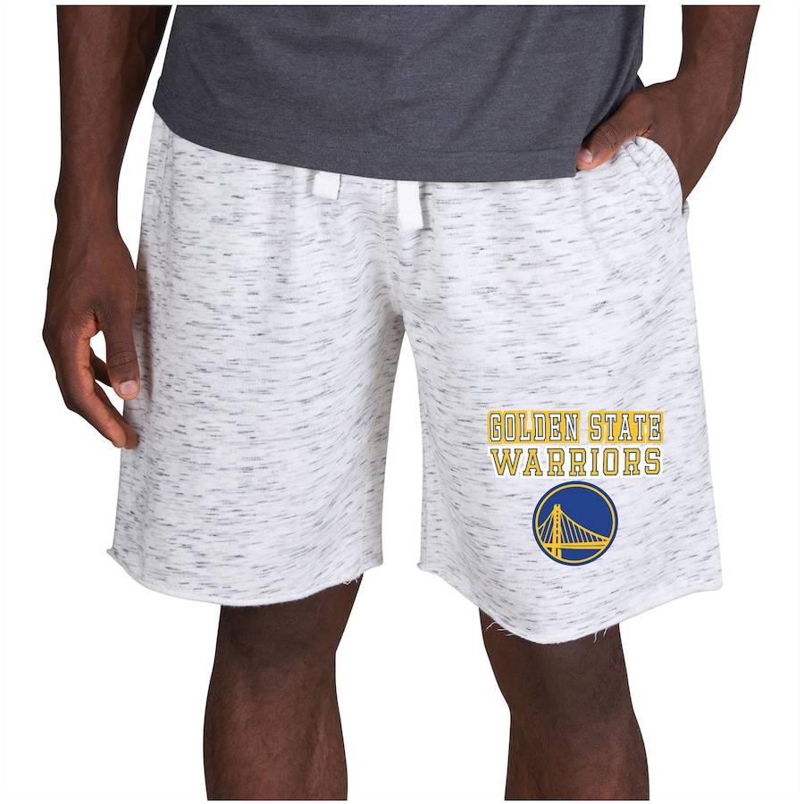 Men's Golden State Warriors Concepts Sport White/Charcoal Alley Fleece Shorts Men's Golden State Warriors Concepts Sport White/Charcoal Alley Fleece Shorts