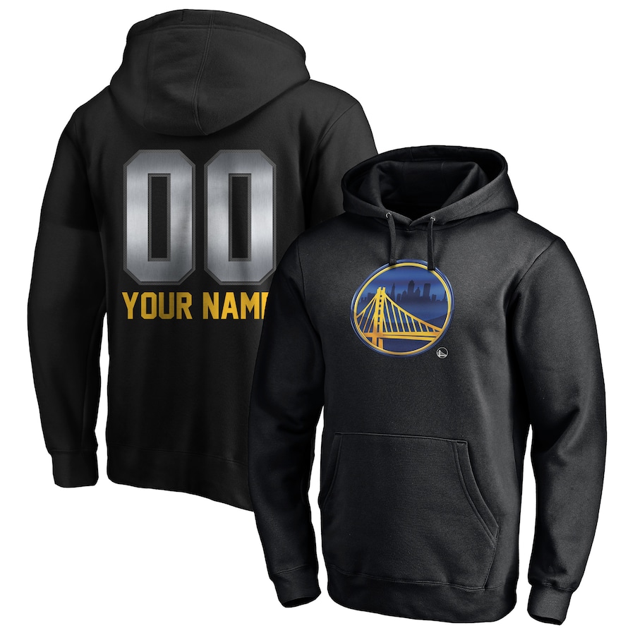 Men's Customize Golden State Warriors Black Midnight Mascot Personalized Name & Number Pullover Hoodie Men's Customize Golden State Warriors Black Midnight Mascot Personalized Name & Number Pullover Hoodie